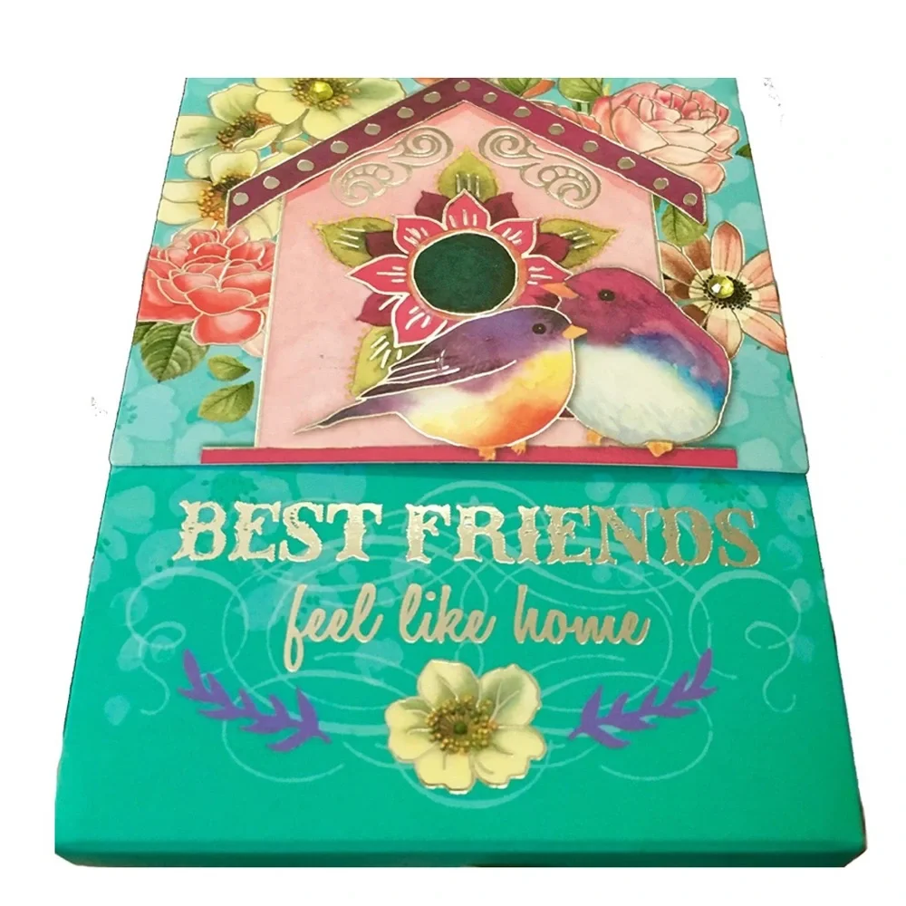 Punch Studio Best Friends Birdhouse Silver Foil Gem Mini Pocket Notepad (66382)